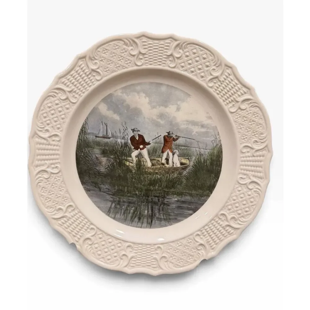RAIL SHOOTING Plate Sun Glo Studios Currier & Ives Reproduction Americana Series
